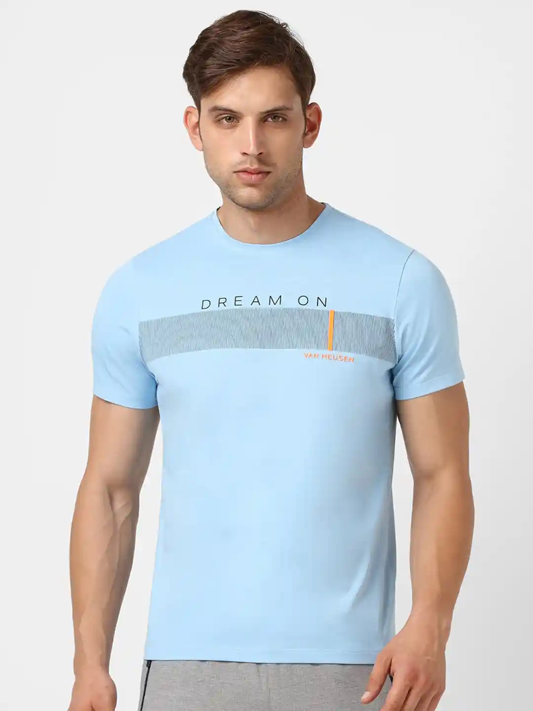 Buy Van Heusen Flex Round Neck Short Sleeves Slim Fit T-shirt