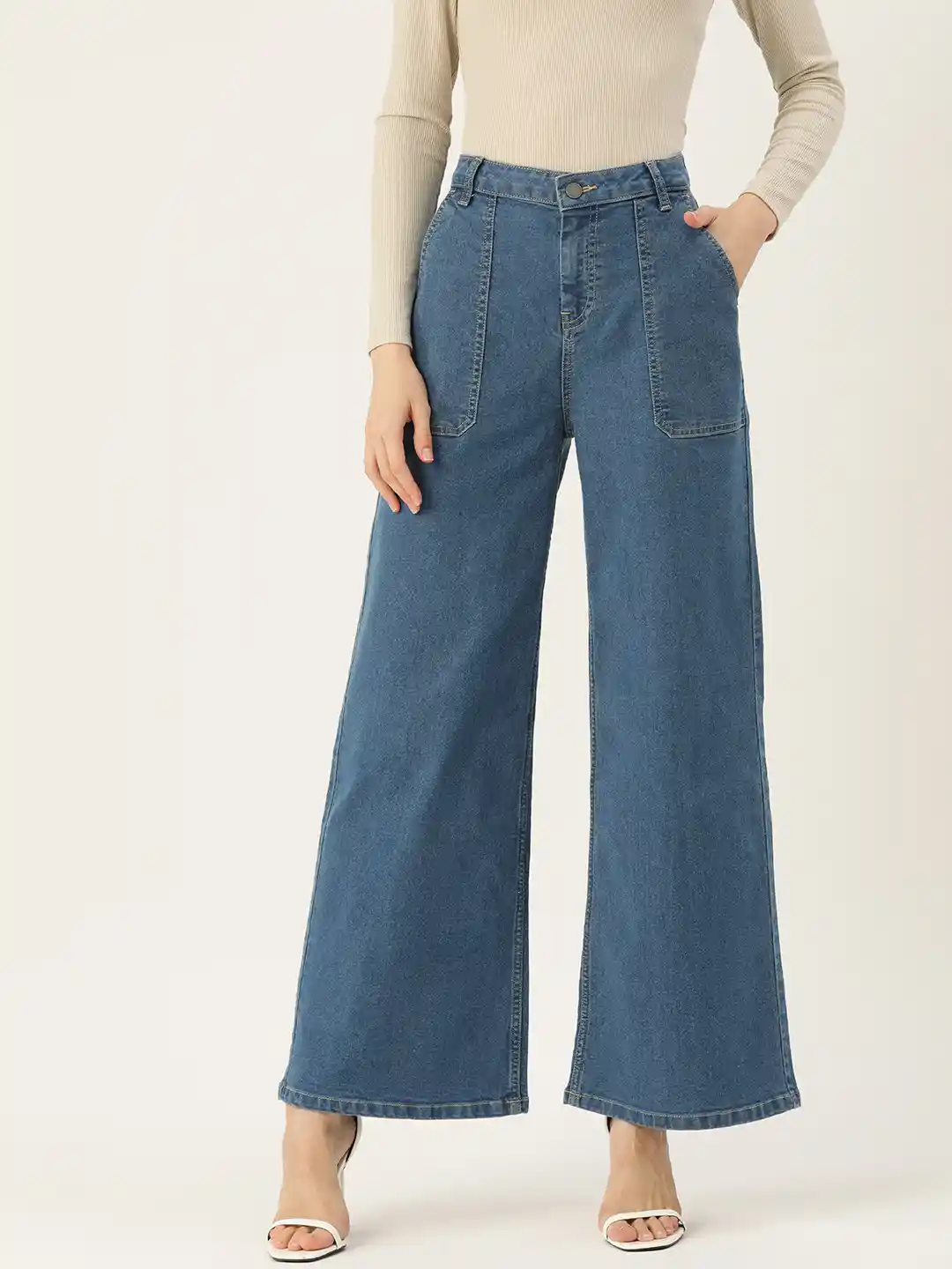 Buy DressBerry Women Wide Leg Stretchable Jeans Jeans for Women