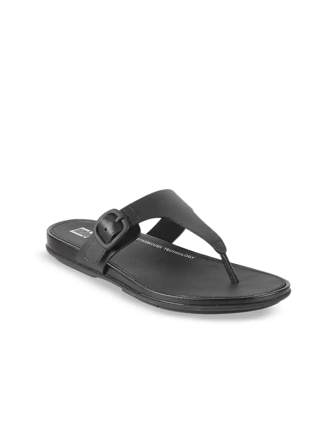 Buy fitflop Women Open Toe Leather T-Strap Flats with Buckle