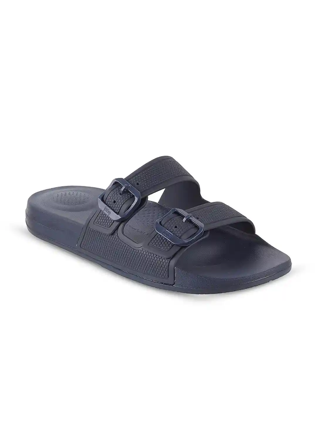 Buy fitflop Women Two Strap Rubber Sliders With Buckles Flip