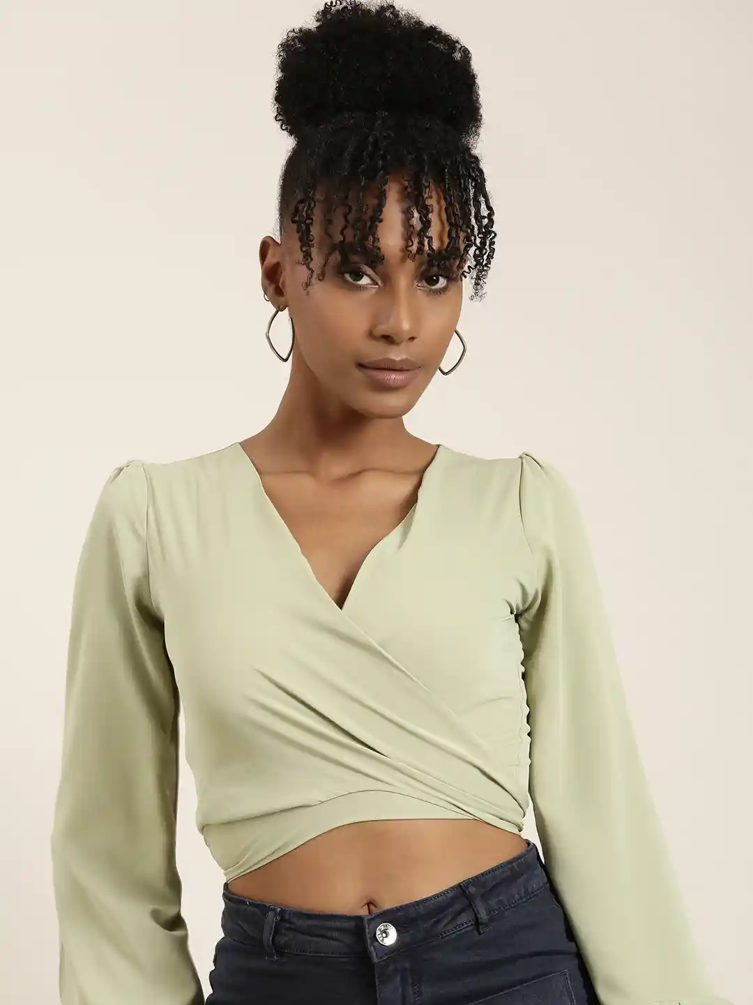 Crop Top Flared Tops For Women Arjungo Vintage Off Shoulder Flared - Main Image