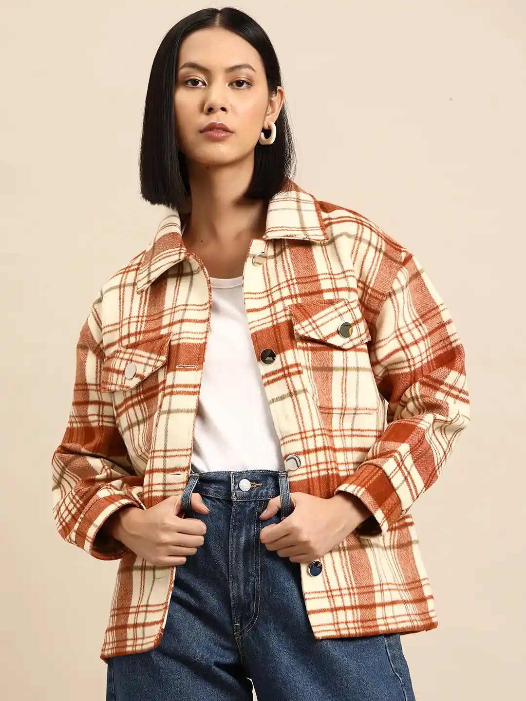 Buy all about you Tartan Checked Shacket Shackets for Women
