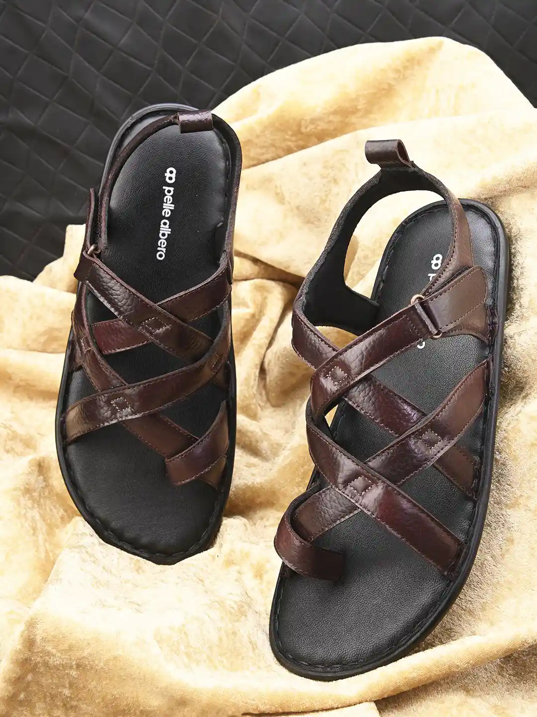 Buy pelle albero Men Textured Leather Comfort Sandals Sandals