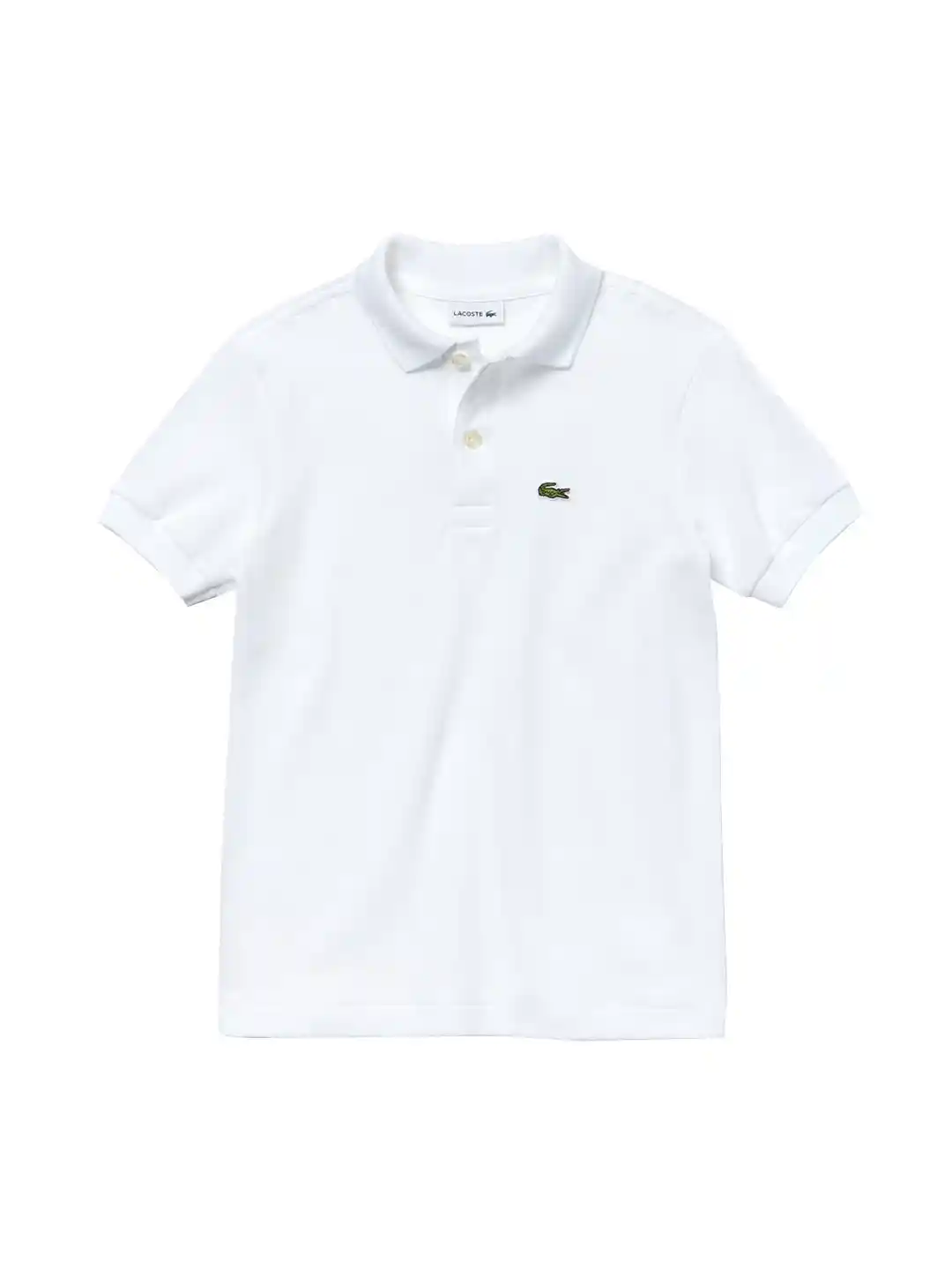 Collar Cotton Petit PiquÃ© Lacoste Boys White Petit Pique Polo - Main Image