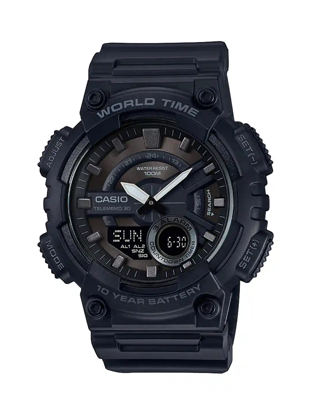 Buy CASIO Youth Series Men Black Dial Analog-Digital Watch AEQ