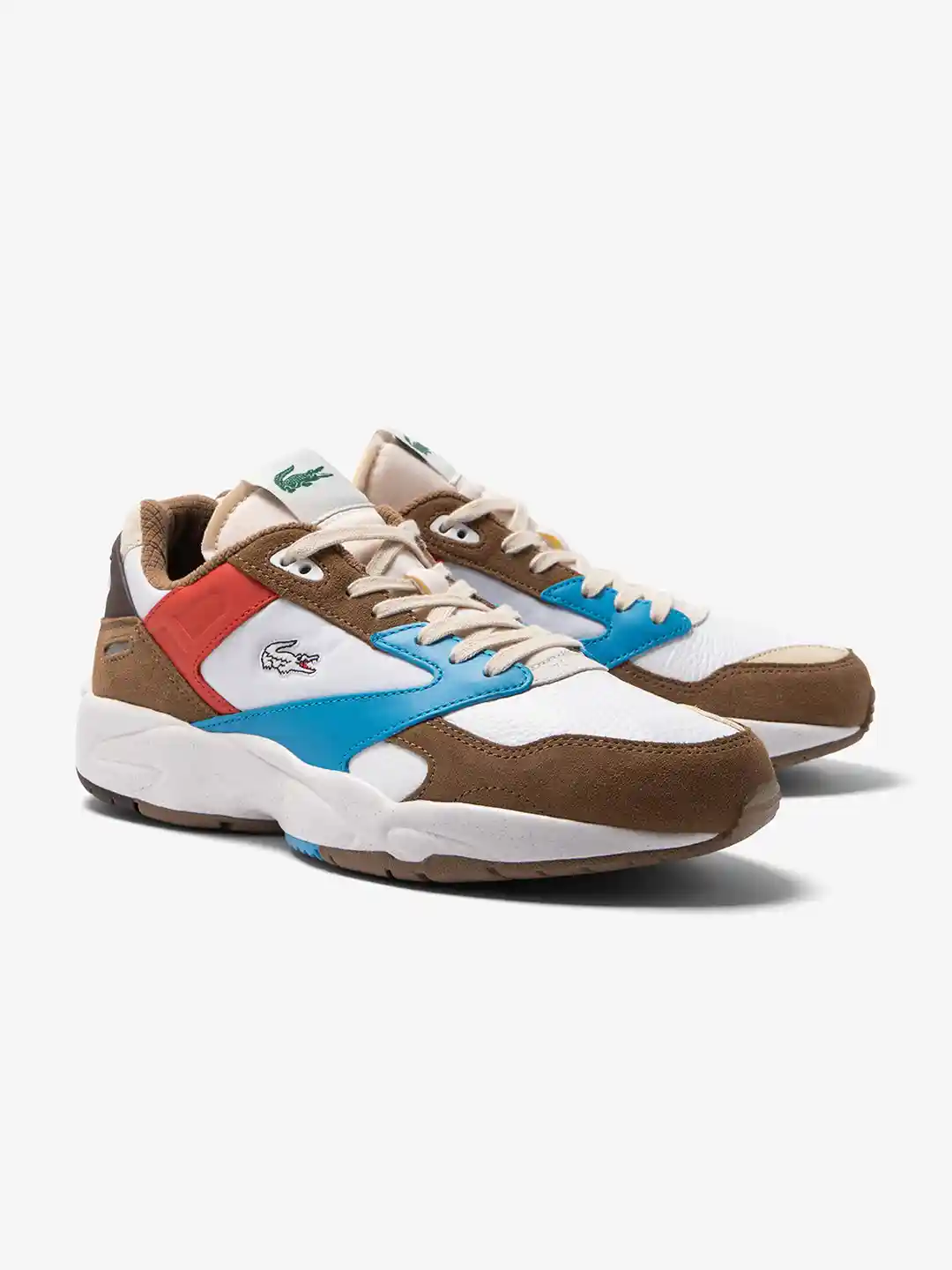 Buy Lacoste Men Storm 96 Lo Leather Colour Pop Trainers Sneakers