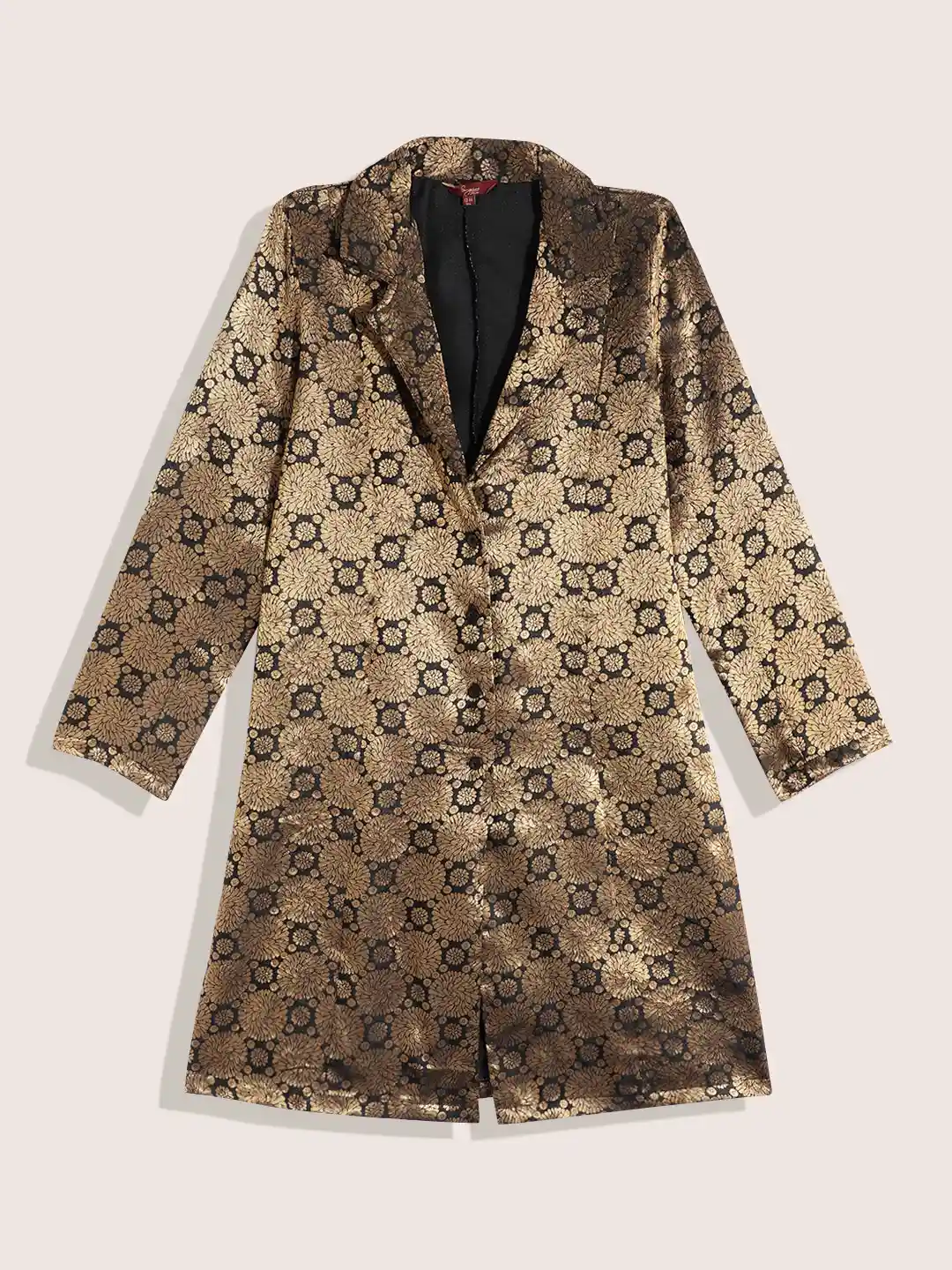 Sangria Teen Girls Woven Design Longline Ethnic Tailored Jacket