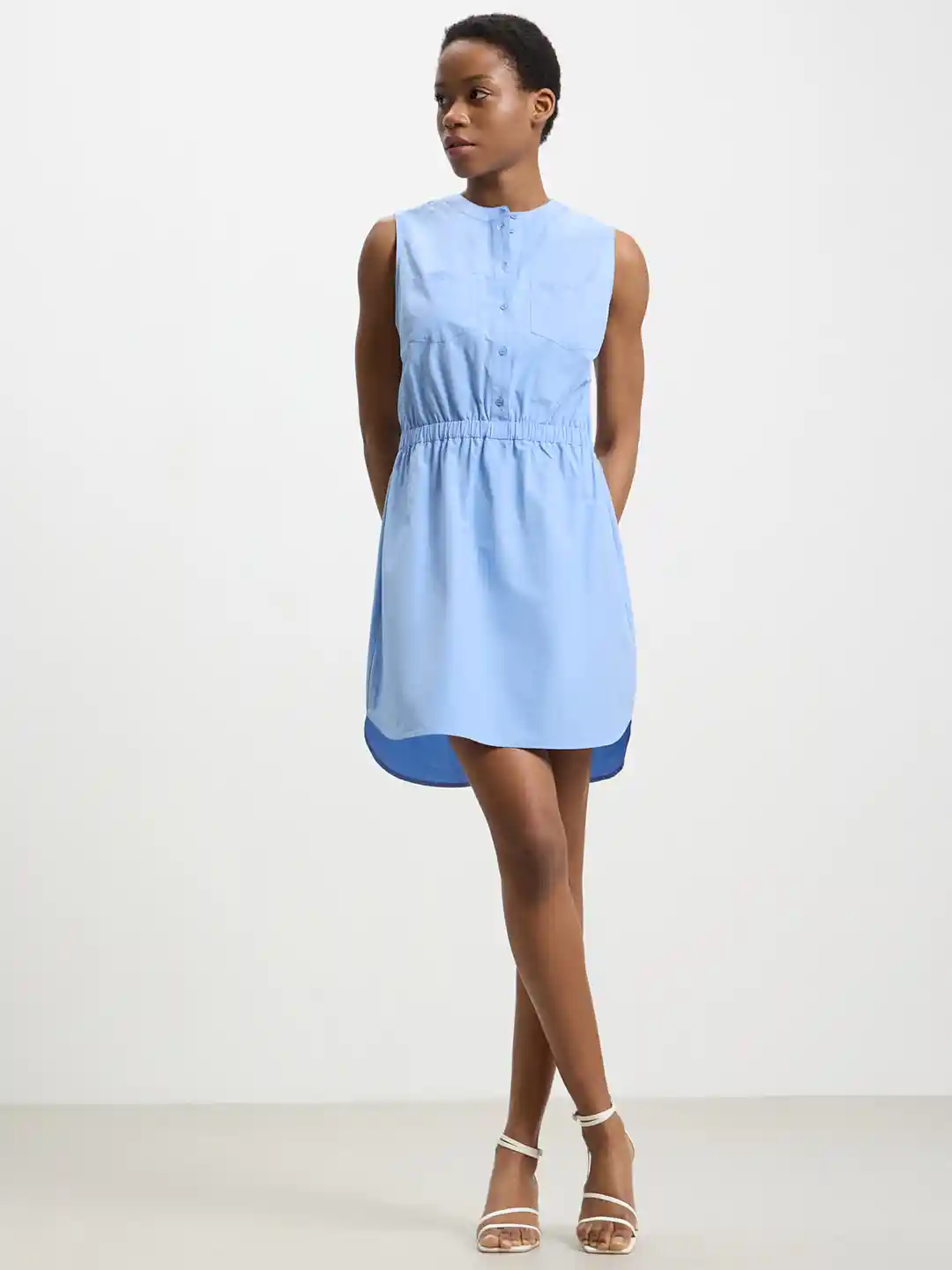 Buy CALLIOPE Solid A-Line Dress with Elastic Waist Dresses for