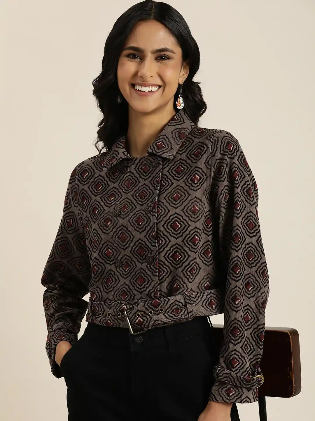 Buy Taavi Outer Wear Printed Pure Cotton Tailored Jacket Jackets