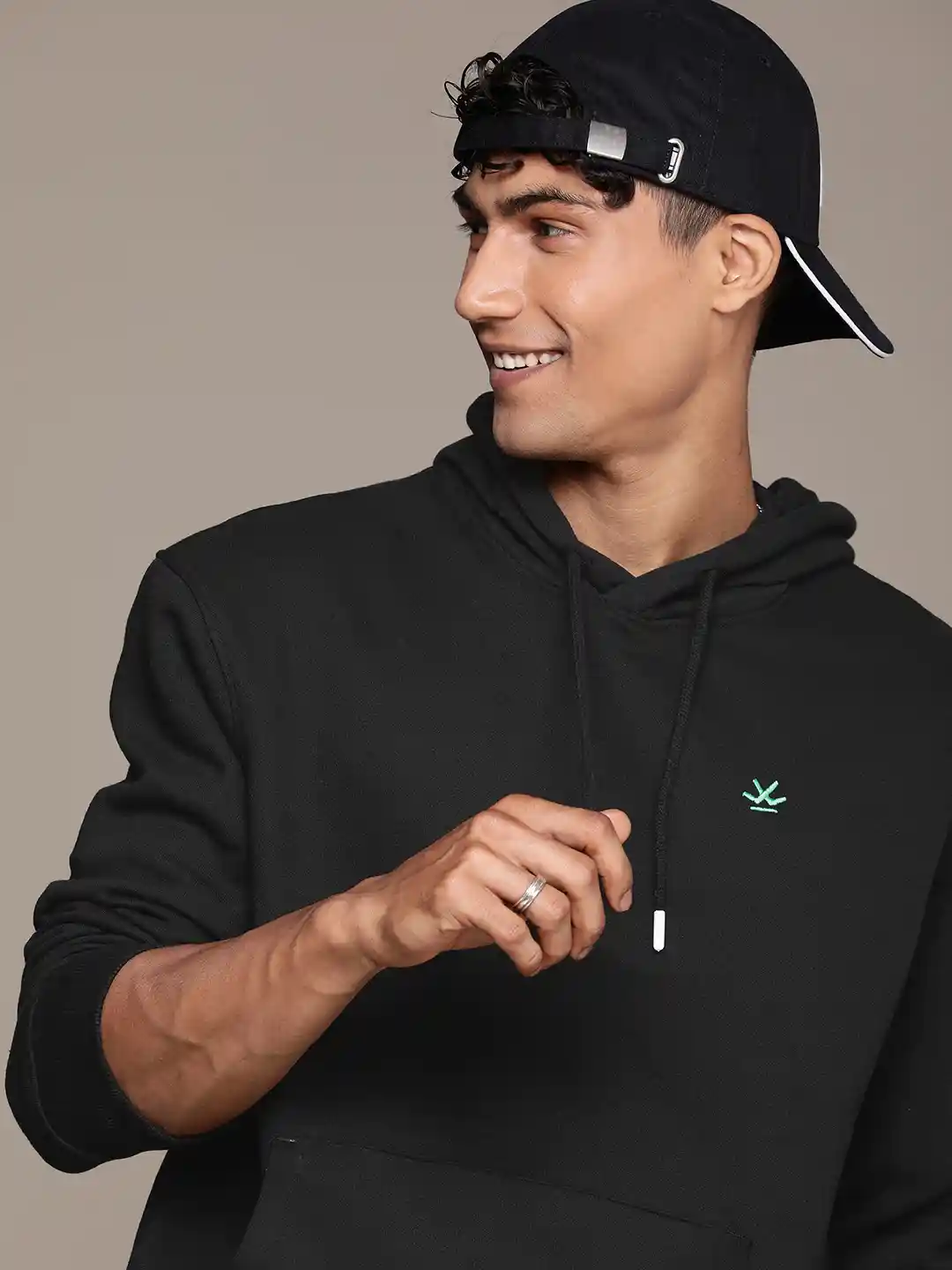 Buy WROGN Solid Hooded Pullover Sweatshirt Sweatshirts for Men