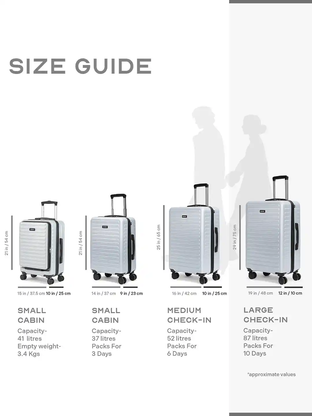 Large Suitcase Trolley Bag Size In Litres Safari Select Recoil