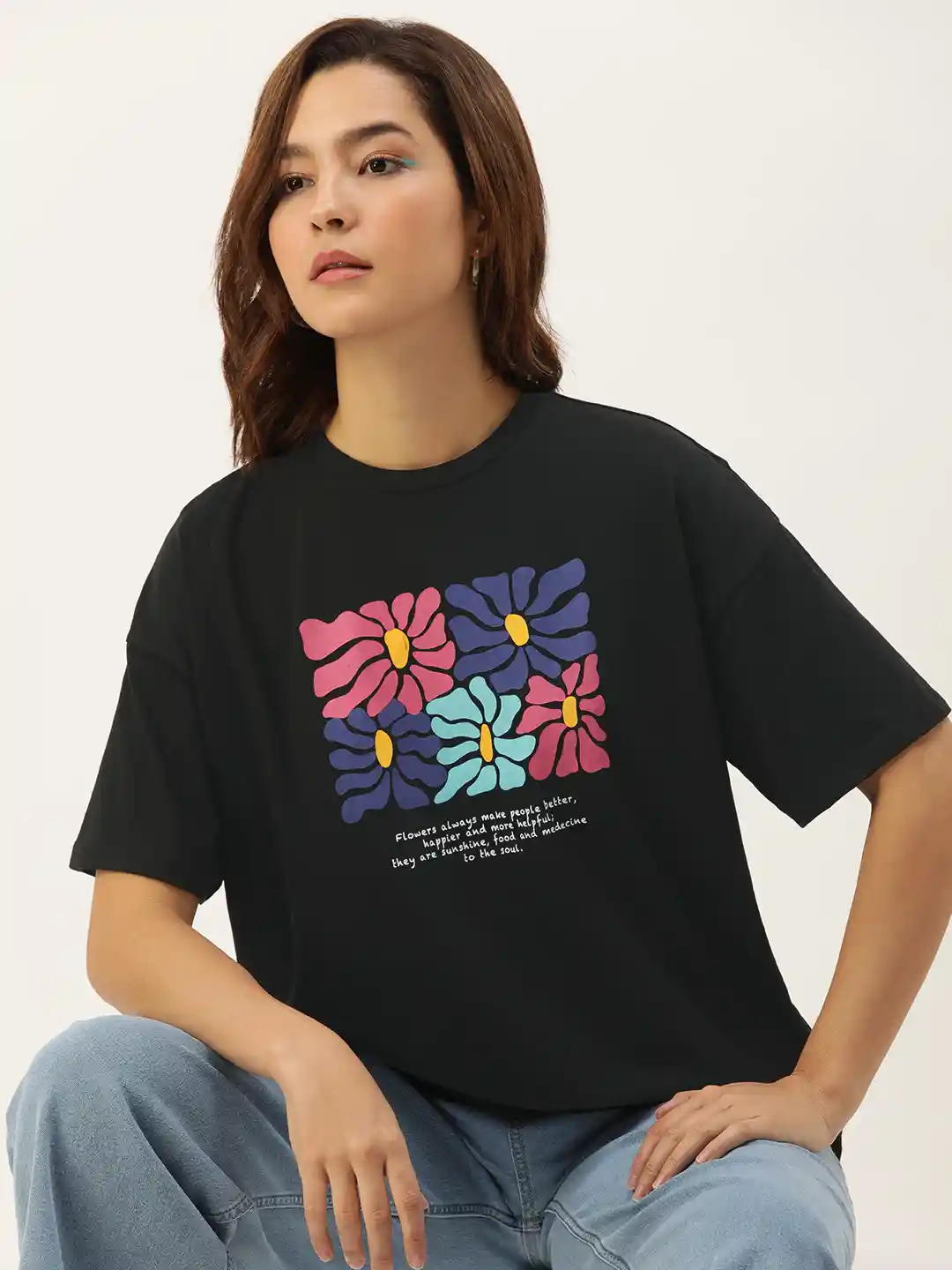 Buy Kook N Keech Floral Printed Drop-Shoulder Pure Cotton