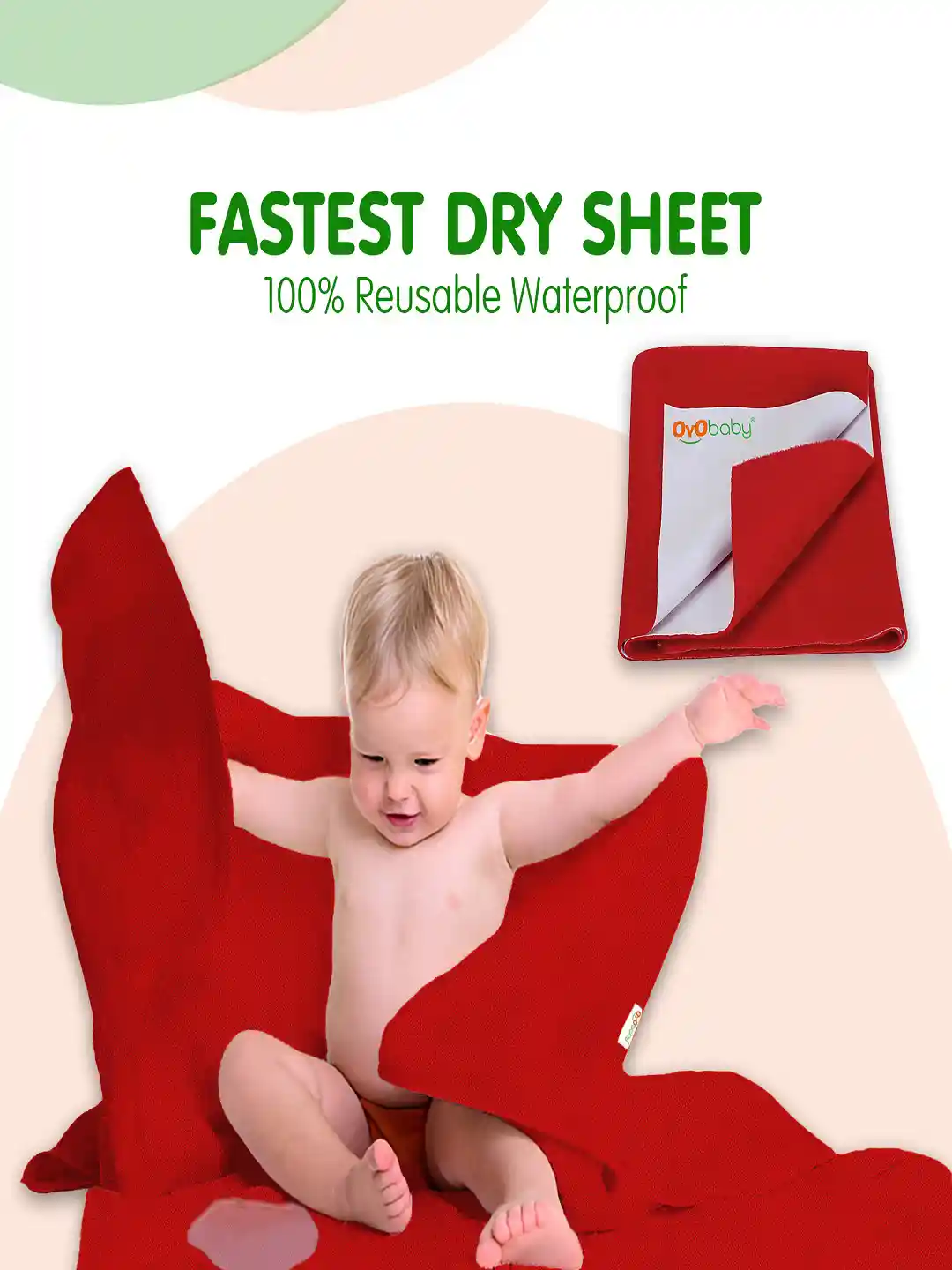 Buy OyO Baby Red Waterproof Baby Dry Sheet Mattress Protector 70