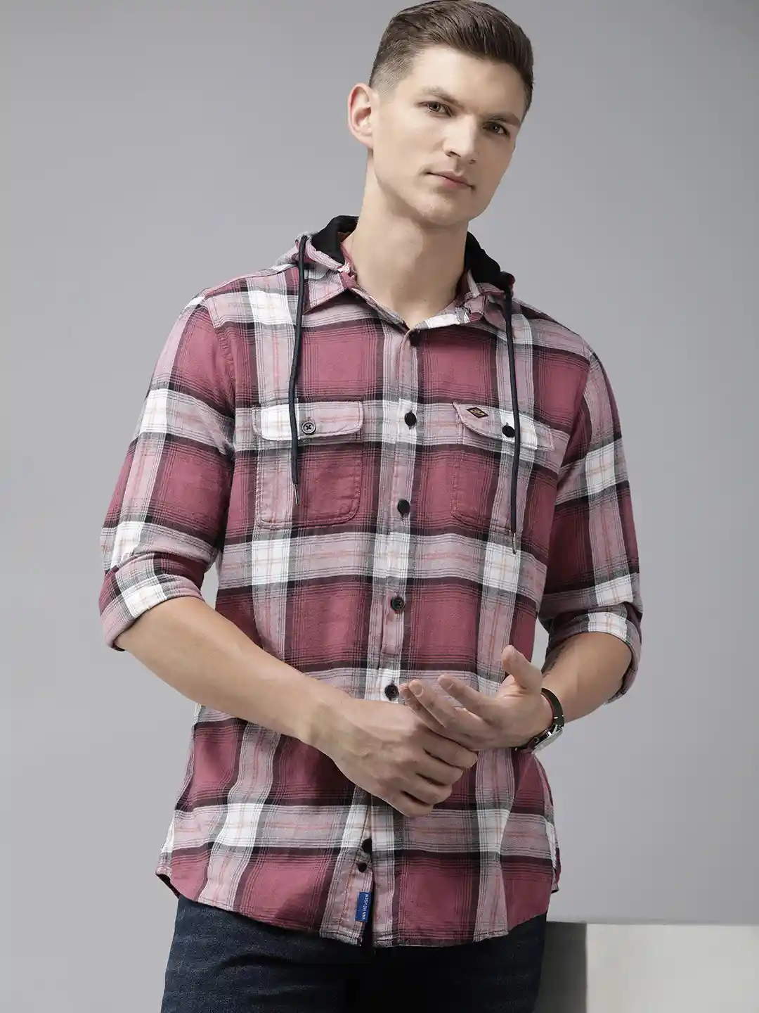 Buy VAN HEUSEN DENIM LABS Pure Cotton Slim Fit Checked Casual