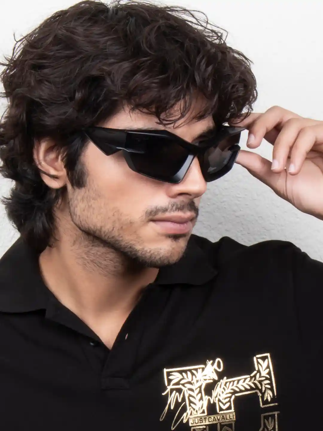 Ted Smith Unisex Black Y2K Futuristic Design Wrap Around Sunglasses With  Polarised Lens