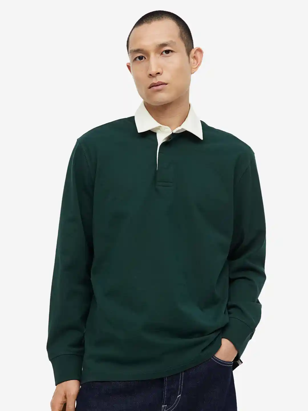 Buy H&M Regular Fit Cotton Rugby Shirt Sweatshirts for Men