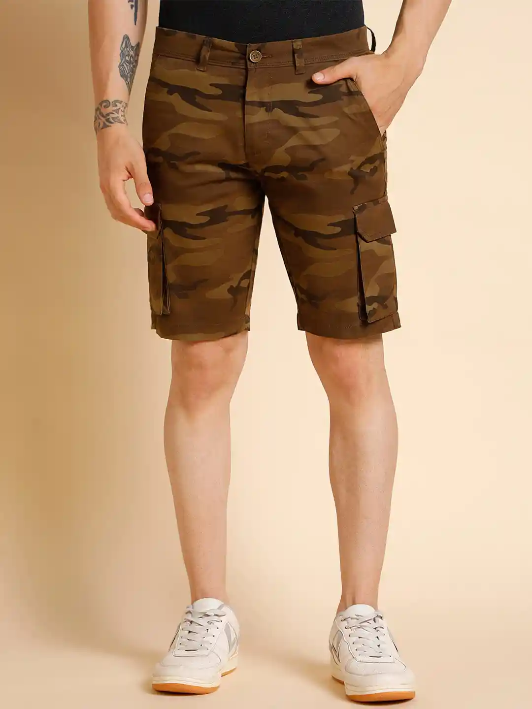 Buy Dennis Lingo Men Camouflage Printed Slim Fit Pure Cotton Cargo