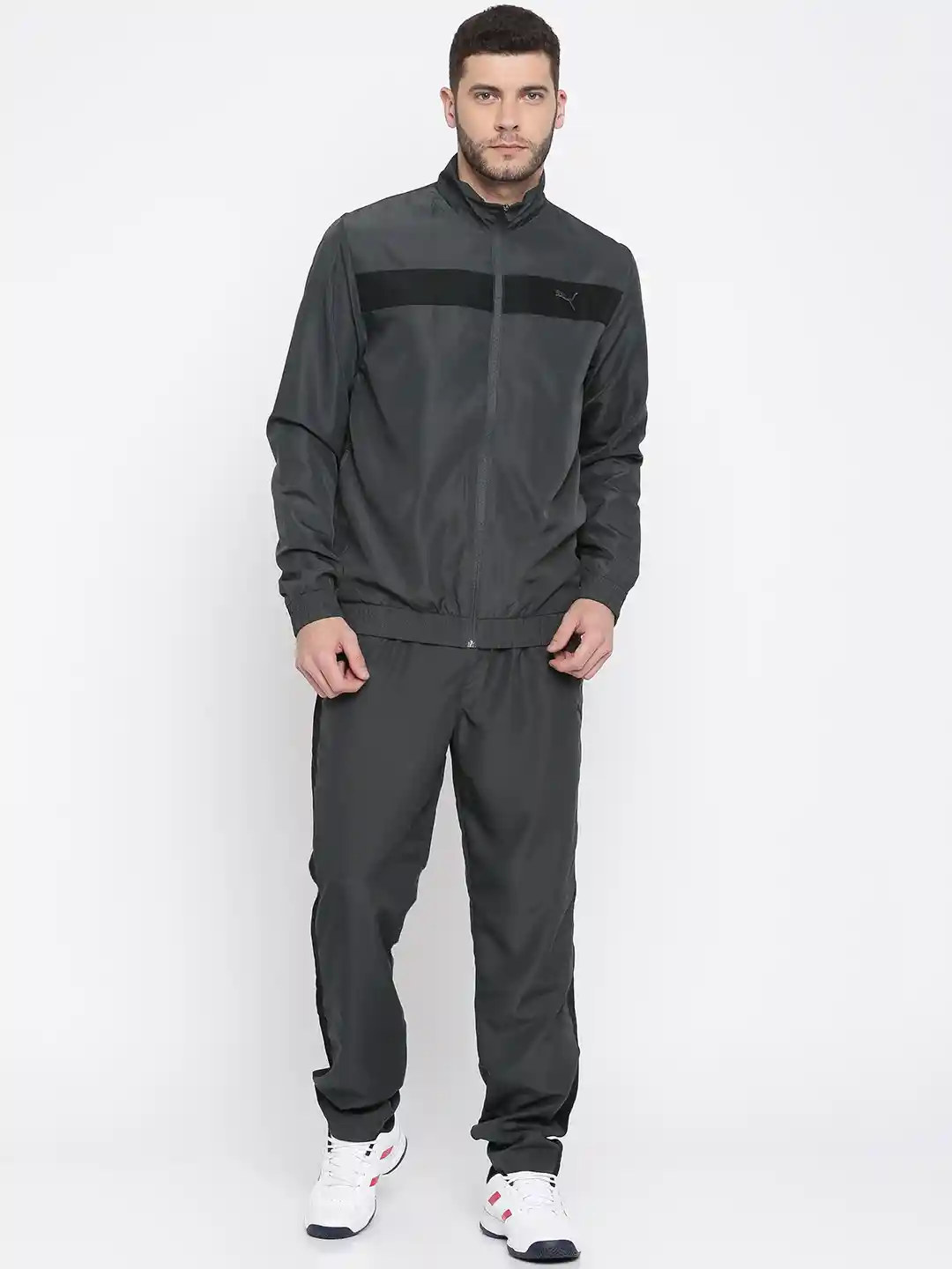 Buy Puma Men Charcoal Grey India Woven Tracksuit Tracksuits for