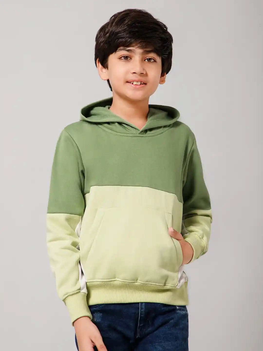 Buy Alan Jones Boys Colourblocked Hooded Pullover Sweatshirt