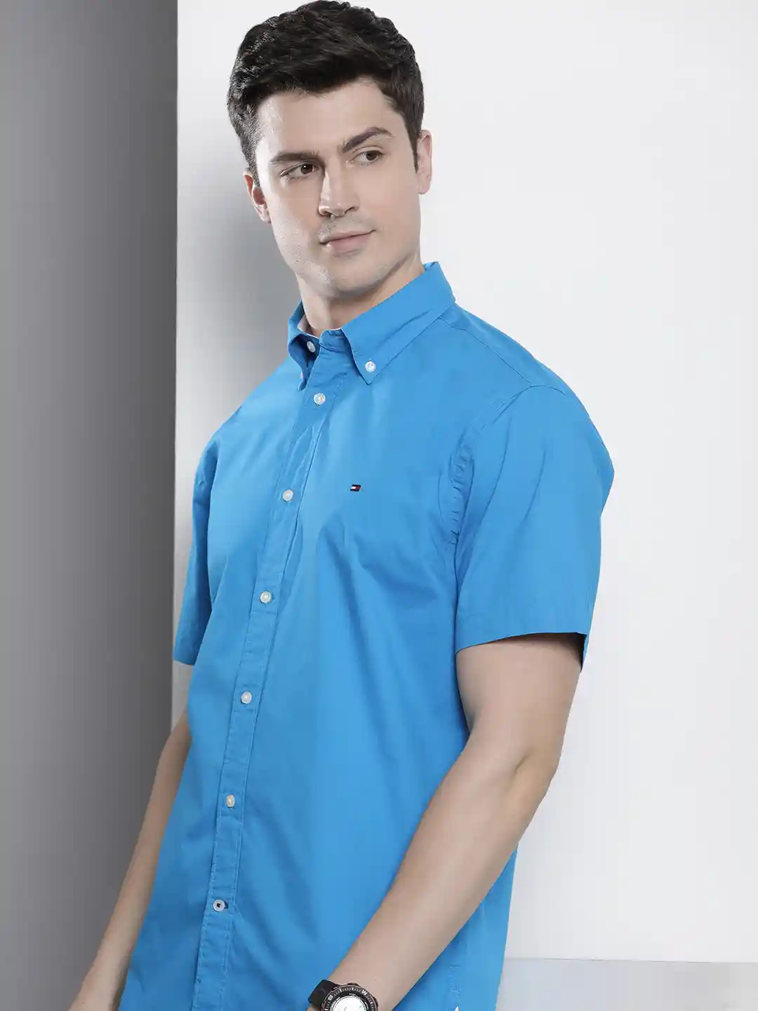 Buy Tommy Hilfiger Solid Button-Down Collar Regular Fit Casual