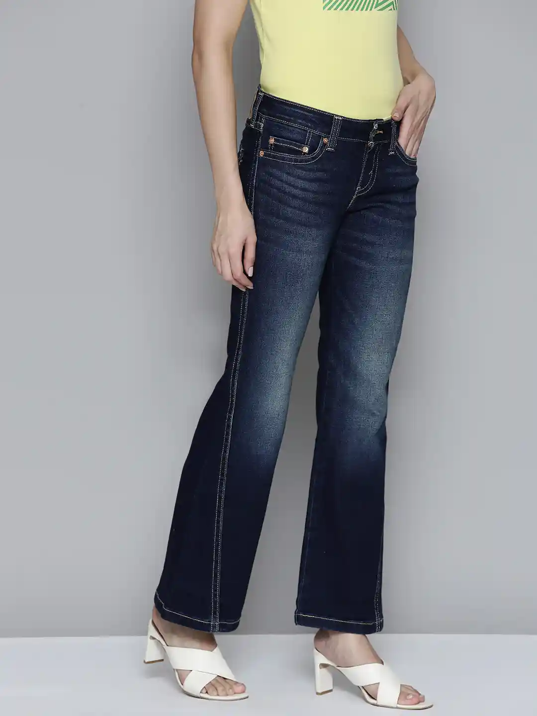 Buy Levis Women Bootcut High-Rise Heavy Fade Stretchable Jeans