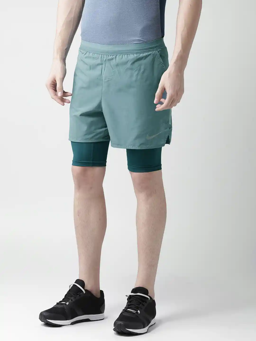 Buy Nike Men Blue AS 5IN Distance 2-in-1 Running Shorts Shorts