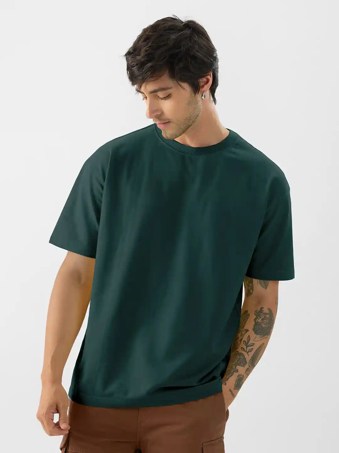 Buy The Souled Store Solids: Emerald Green Green Oversized T