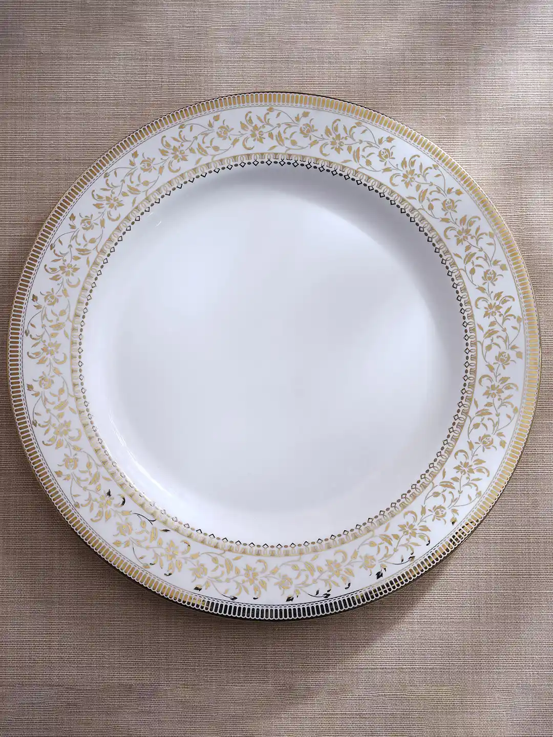Buy Home Centre White Gold-Toned Piece Printed Bone China