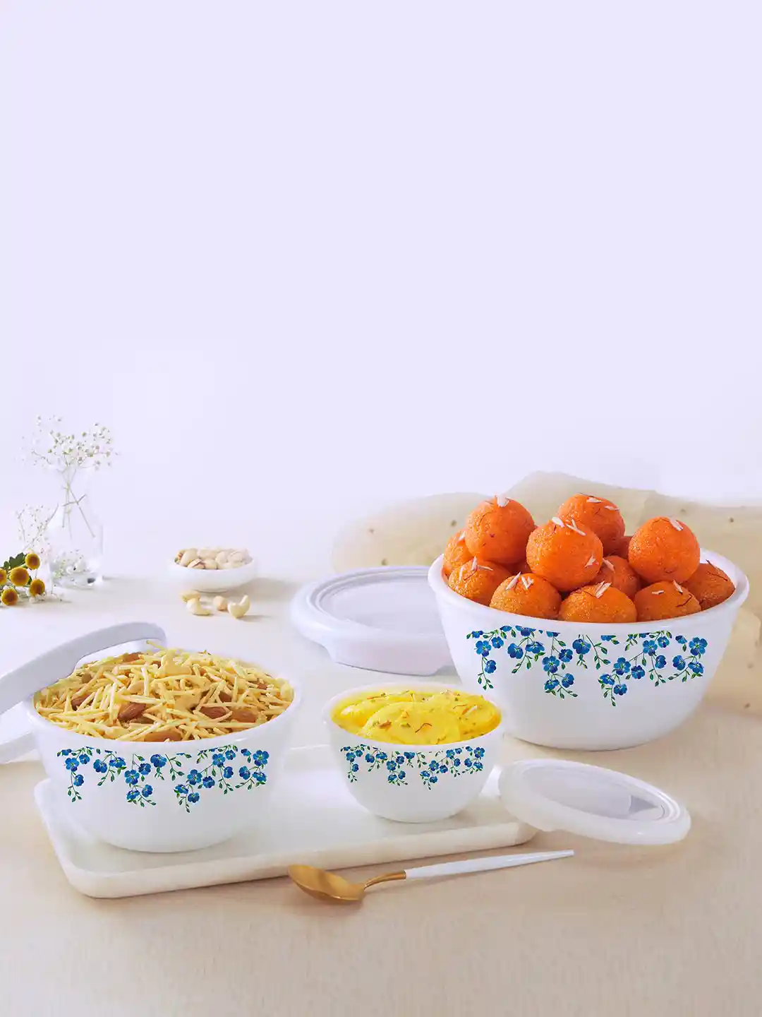 Buy Cello Royale Series 3pc Blooming Garden Opalware Mixing Bowl