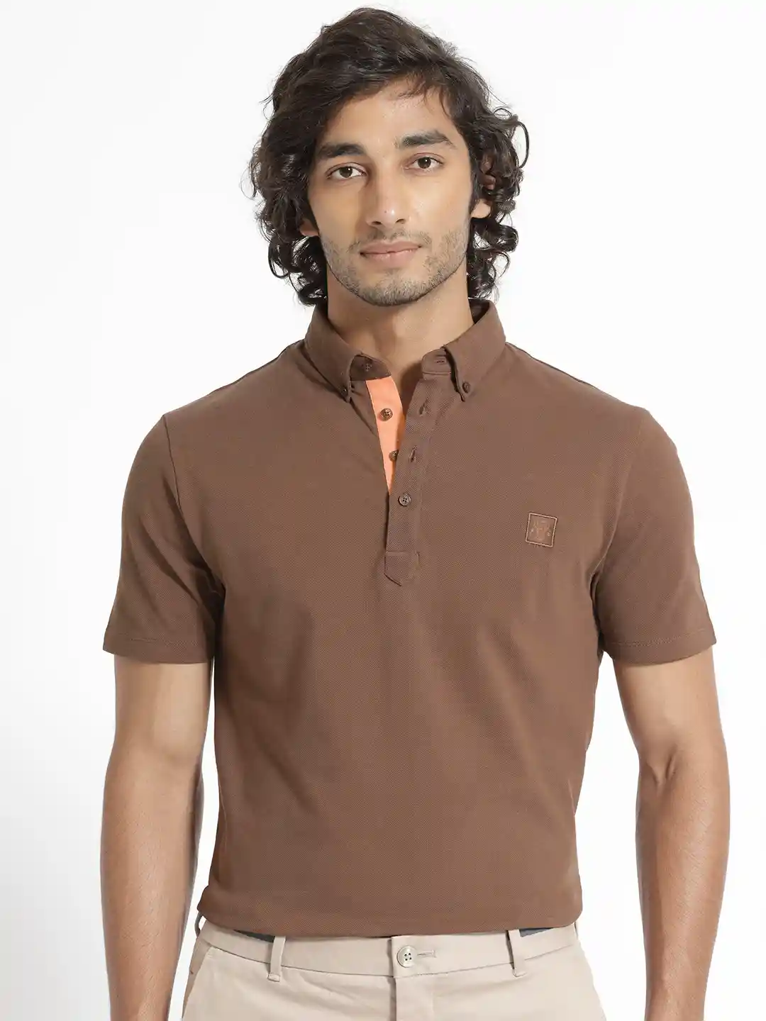 Buy RARE RABBIT Men Herval Button Down Collar Slim Fit Cotton T