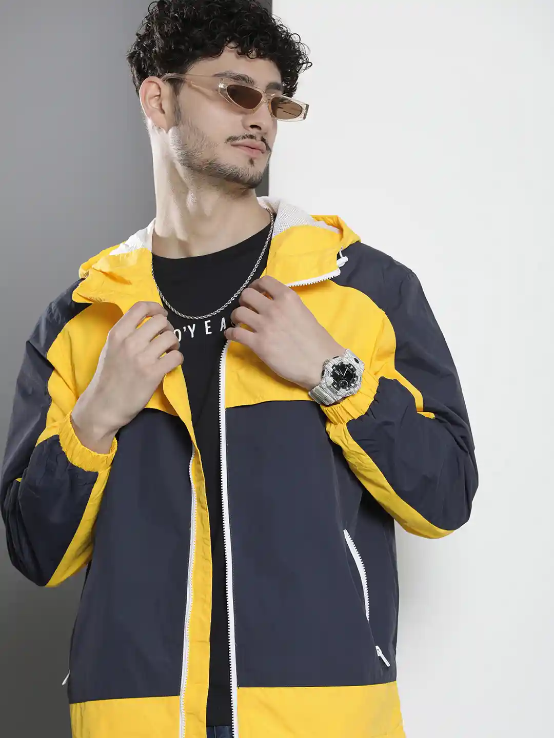 Mens Jackets Tommy Hilfiger Colour Block Hooded Jacket Tommy