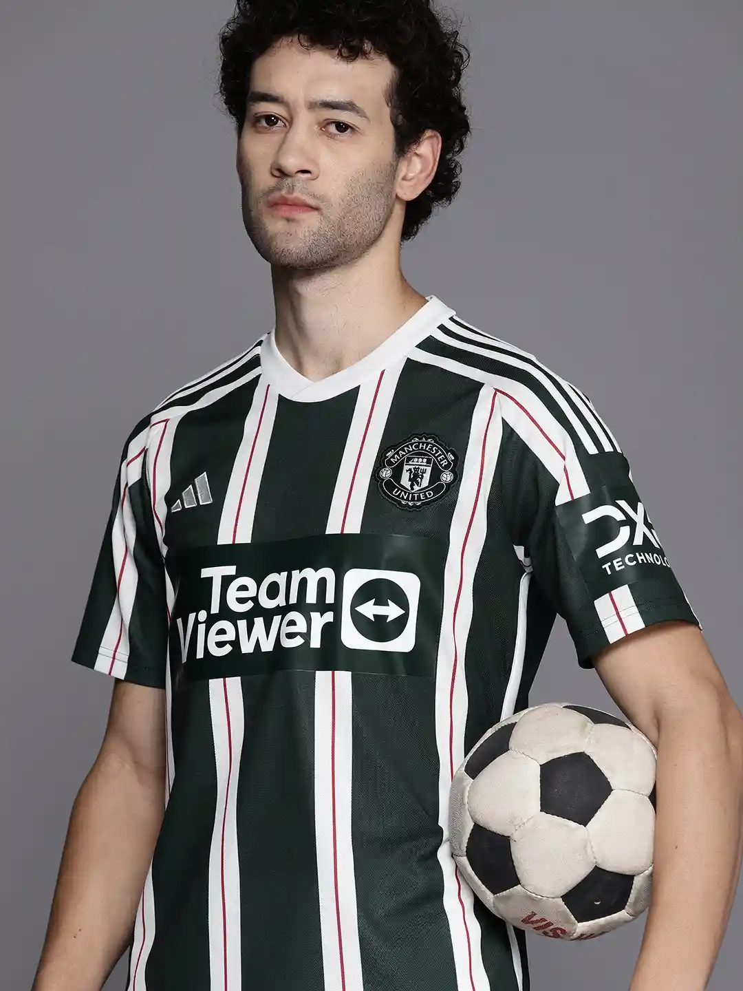 Jersey Man Utd Black And White Stripes Adidas Performance