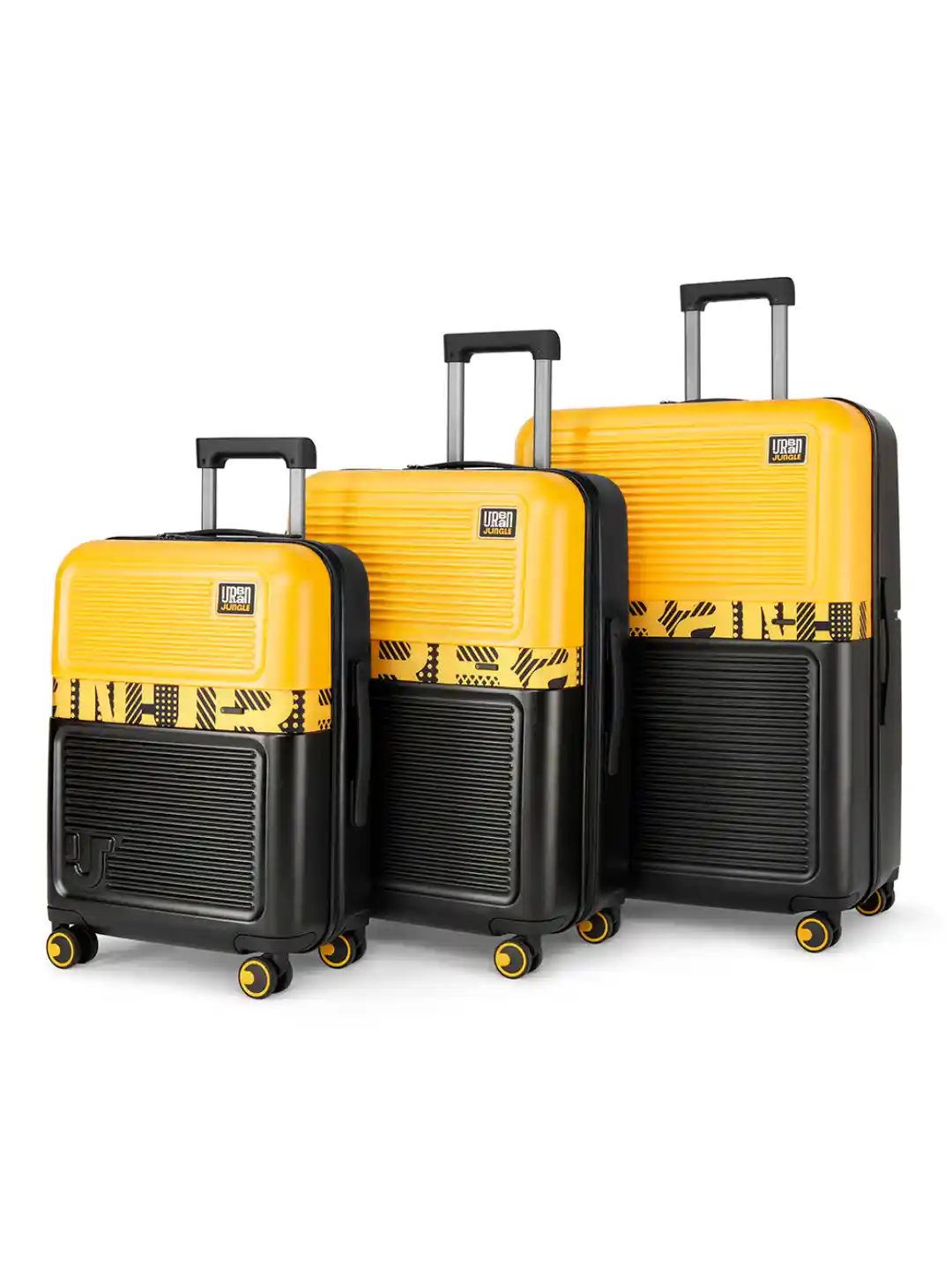 Urban Jungle By Safari Set of Sundaze Yellow Hardside Trolley  Polycarbonate Suitcase