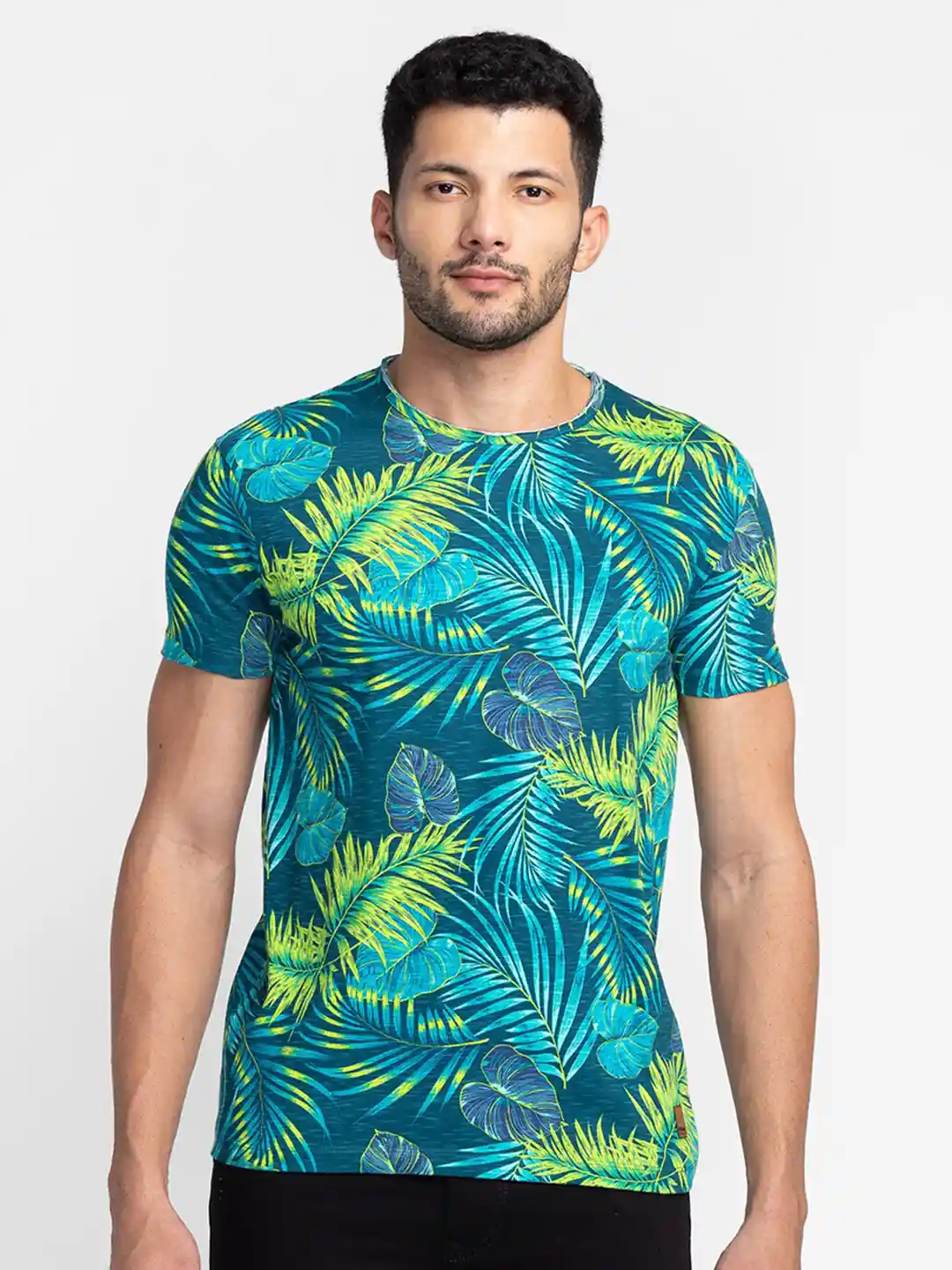 Buy Being Human Tropical Printed Round Neck T-shirt Tshirts for