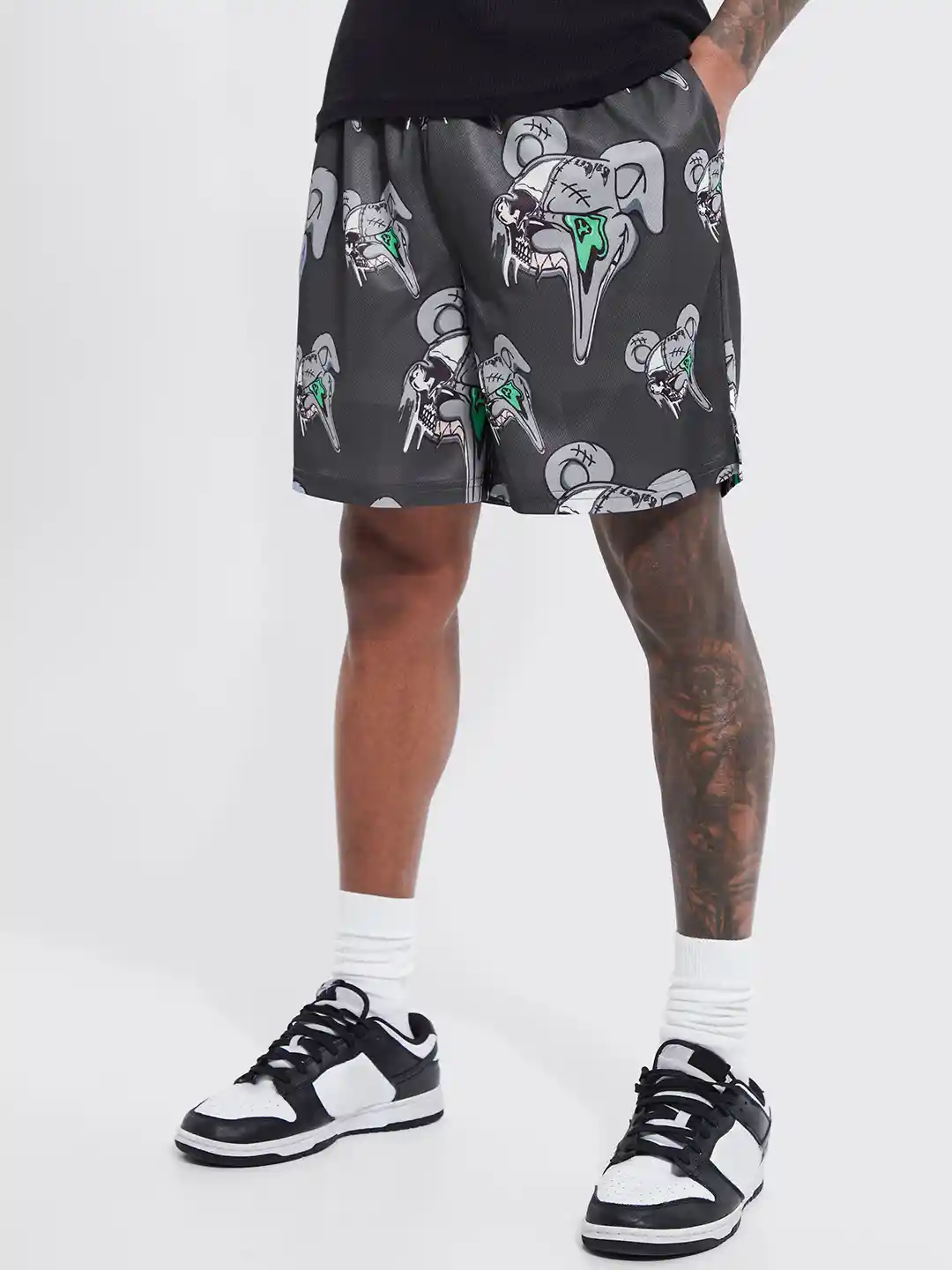 Buy boohooMAN Loose Fit Conversational Printed Basketball Shorts