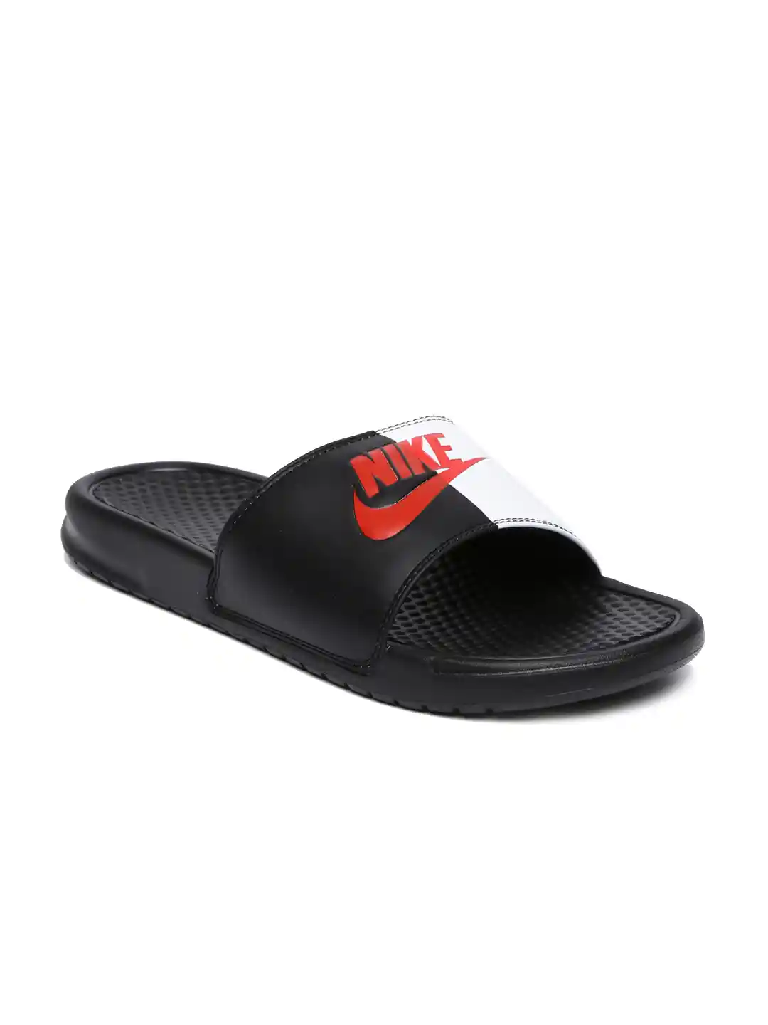 Buy Nike Men Black White Colourblocked BENASSI JDI Slip-On Flip
