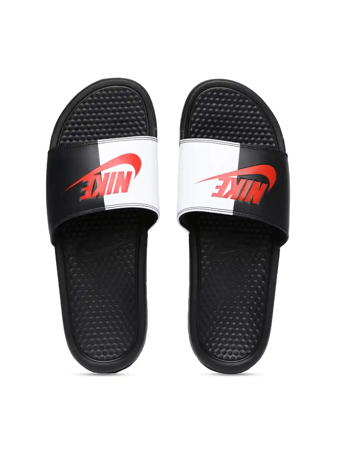 Buy Nike Men Black White Colourblocked BENASSI JDI Slip-On Flip