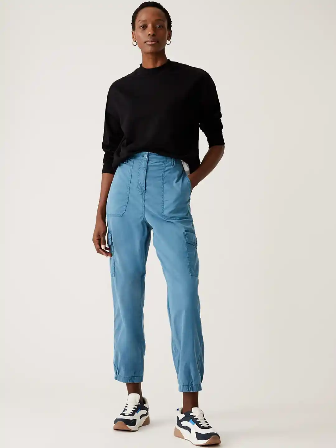 Buy Marks Spencer Women Straight Fit High-Rise Cargos Trousers