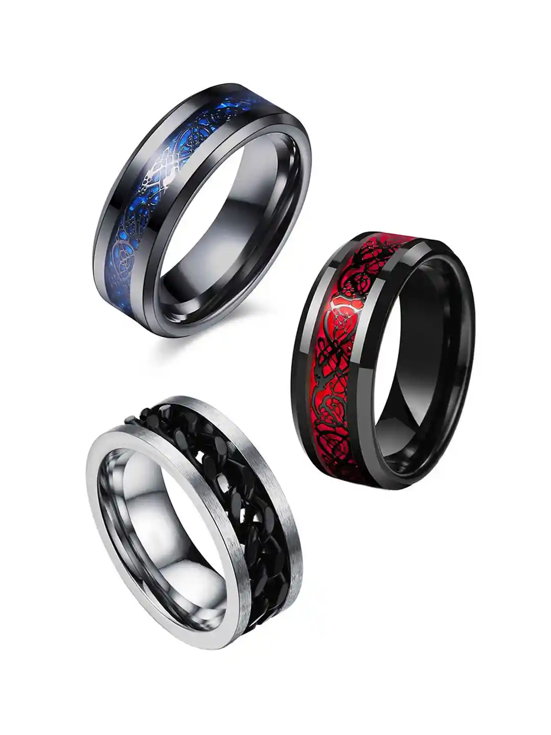 Buy MEENAZ Men Set Of Silver-Plated Finger Rings Ring for Men