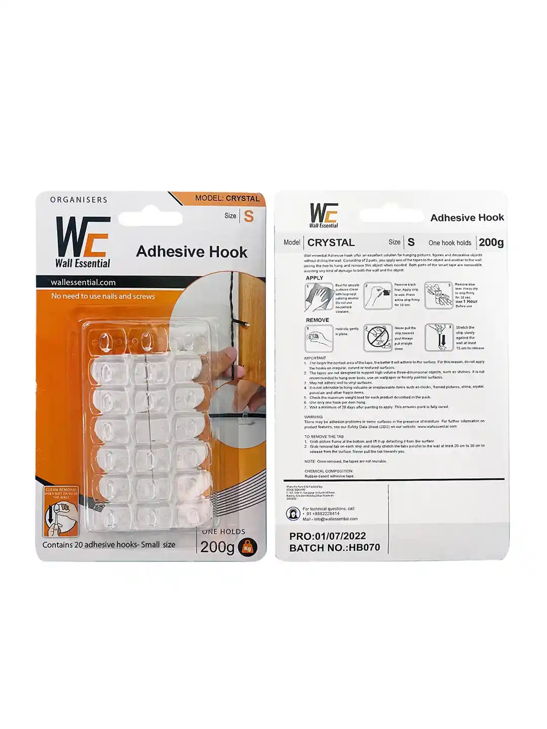 Buy Art Street Pack of Adhesive Wall Hooks for Wires and