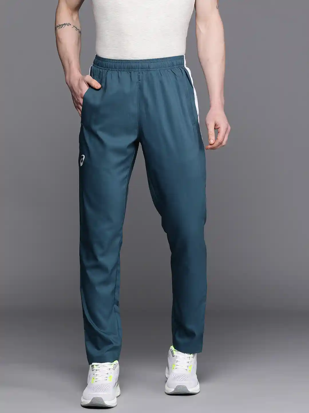 Buy ASICS Men Brand Logo Print Detail Mid-Rise Training Track