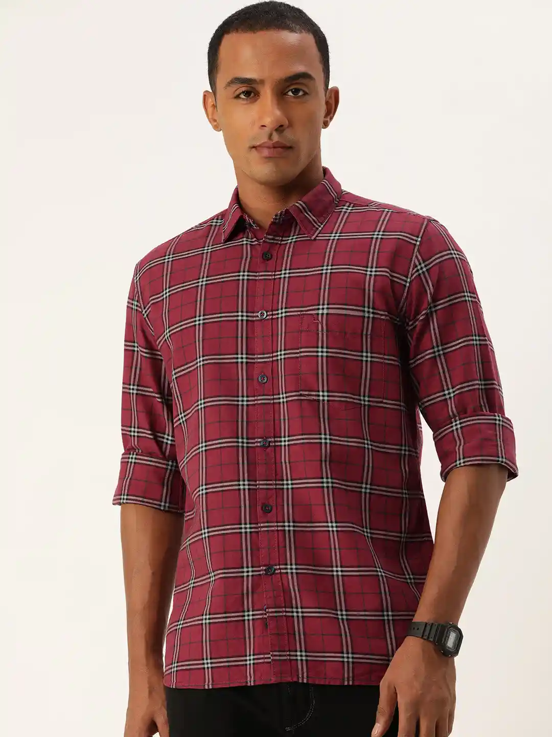 Buy Parx Slim Fit Checked Pure Cotton Casual Shirt Shirts for