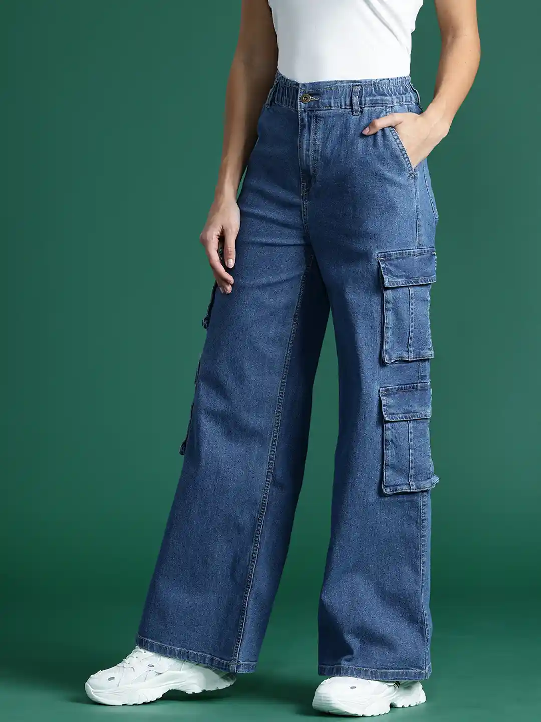 Buy DressBerry Women Straight Fit Stretchable Cargo Jeans Jeans