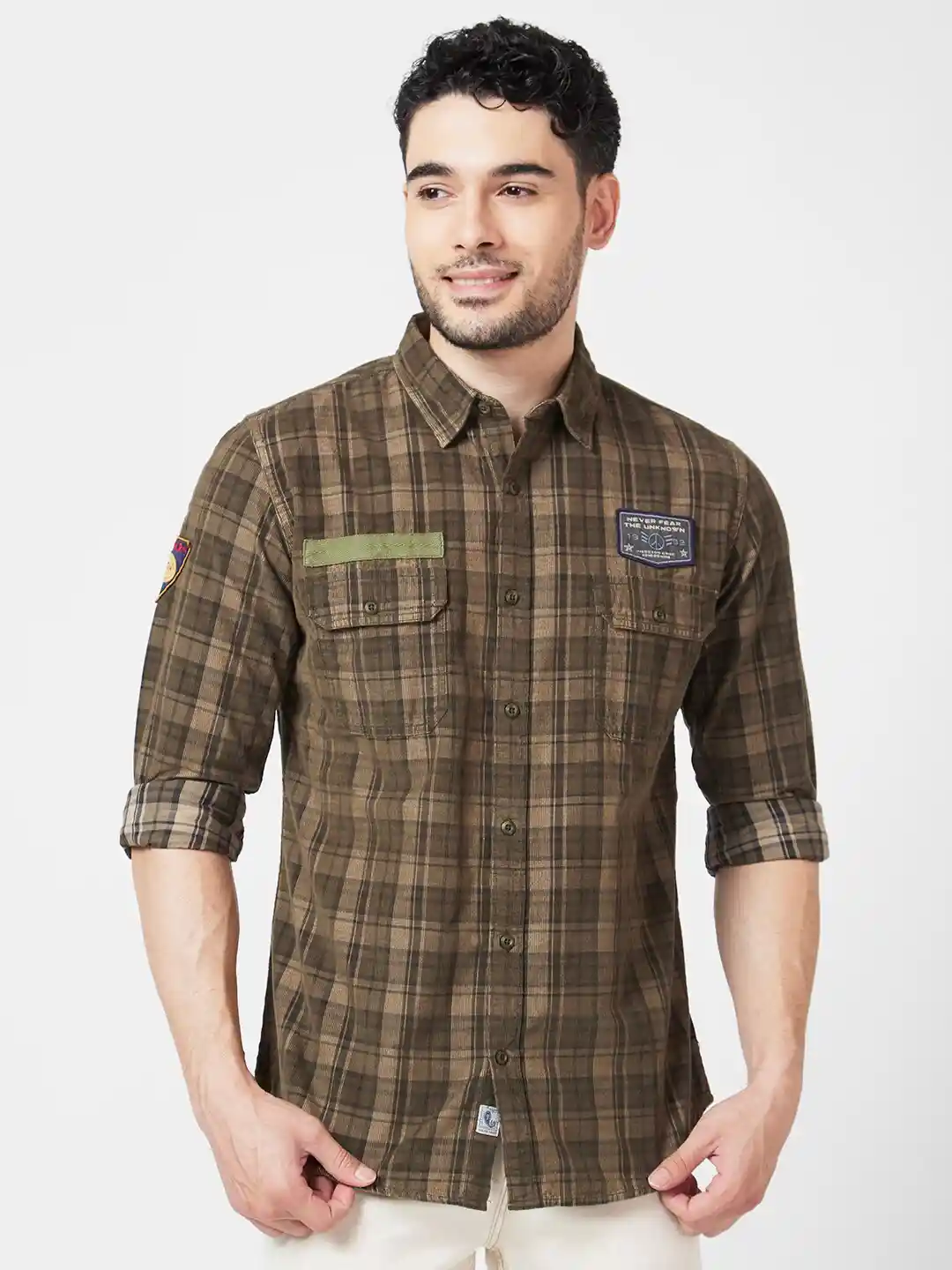 Buy SPYKAR Classic Tartan Checked Regular Fit Cotton Casual Shirt