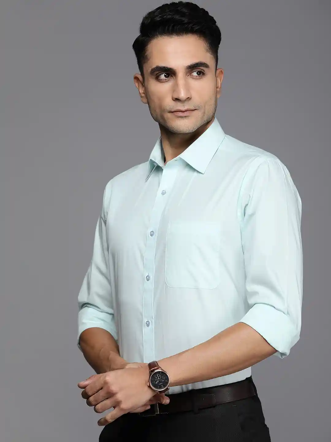 Raymond Pure Cotton Slim Fit Solid Formal Shirt