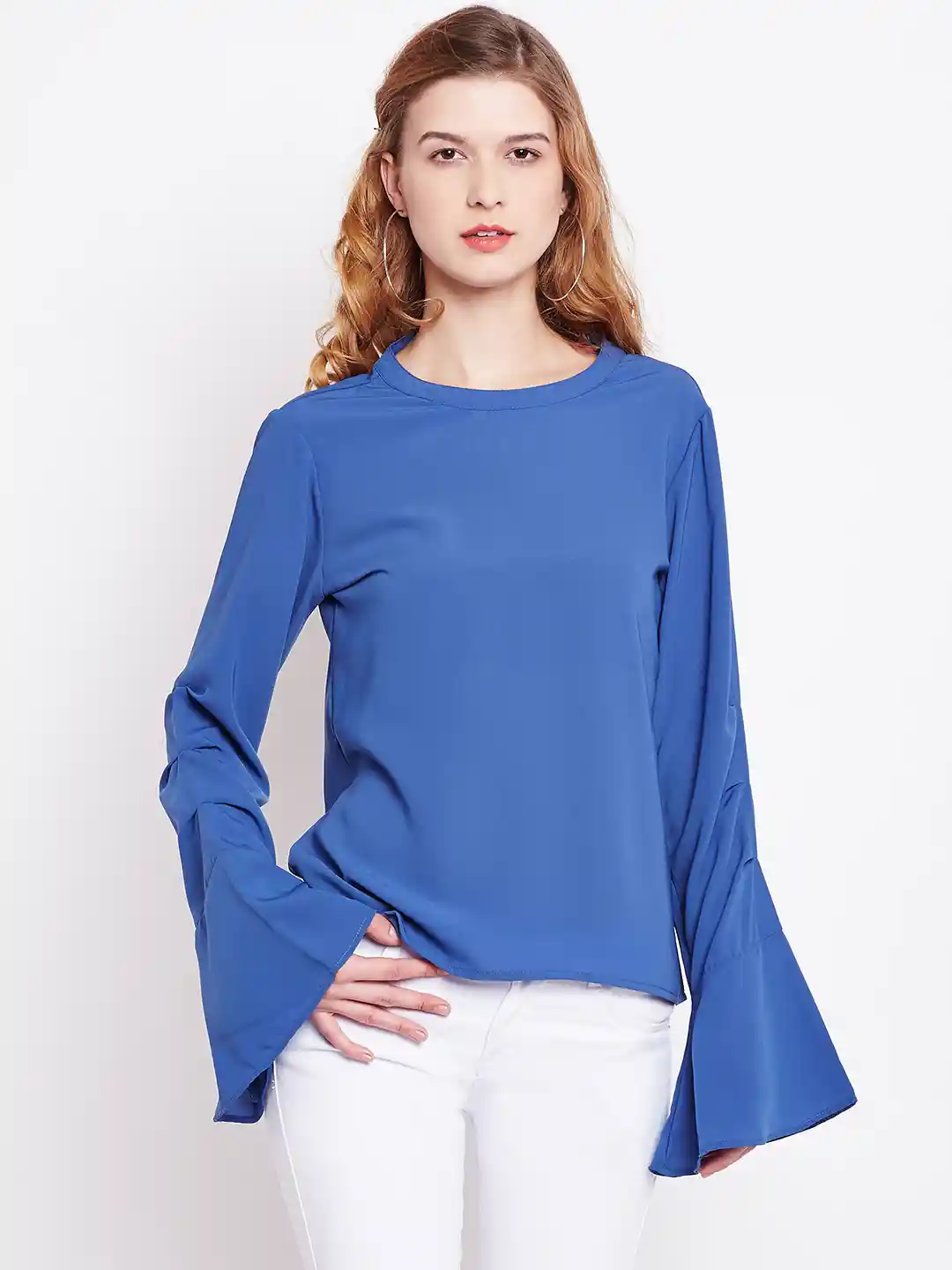 Buy Marie Claire Women Blue Solid Top Tops for Women 2394866