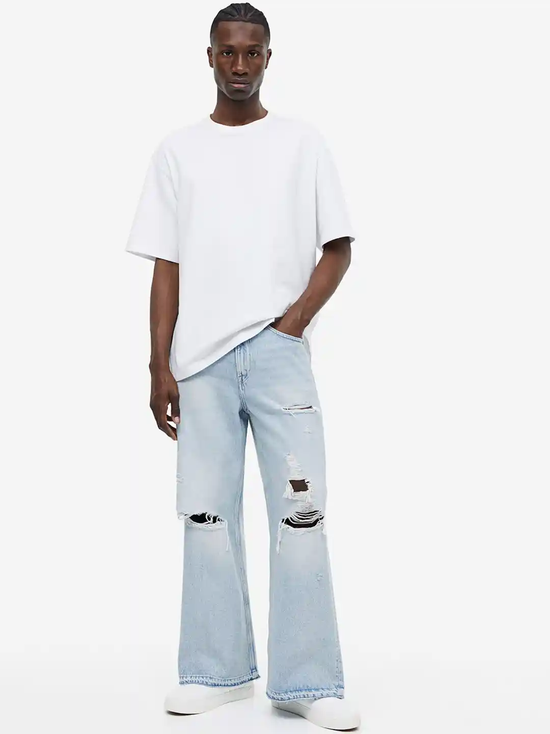 Flared Jeans Men Hm Bootcut High Jeans Black High Waisted Double