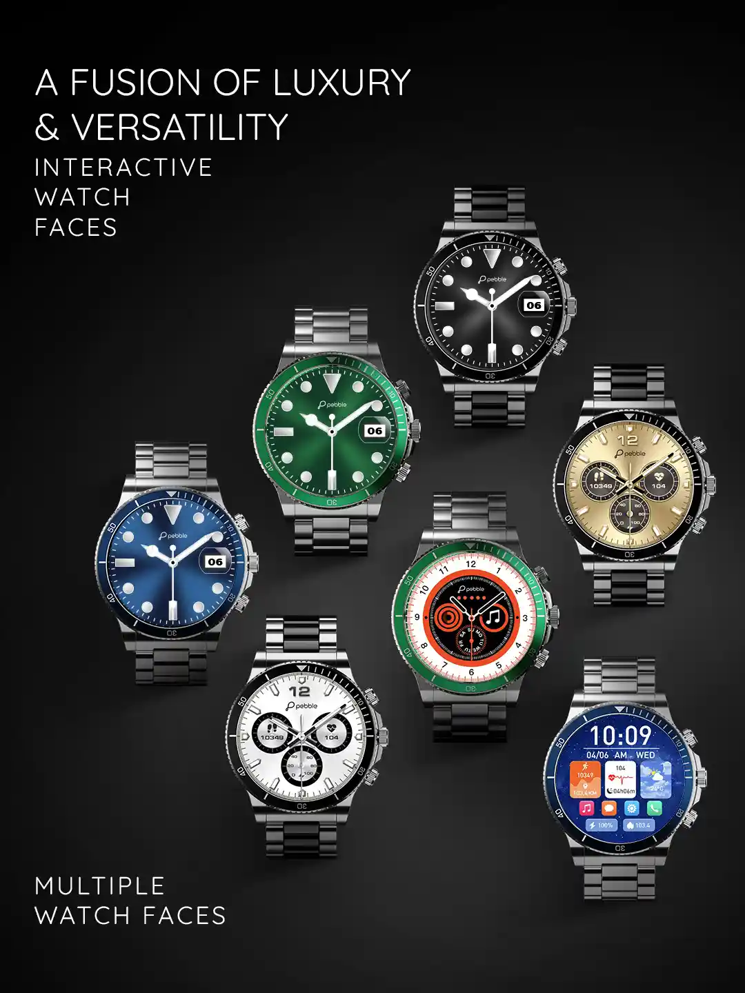 Buy pebble Chrome 1.52 HD BT Calling Smartwatch - Smart Watches