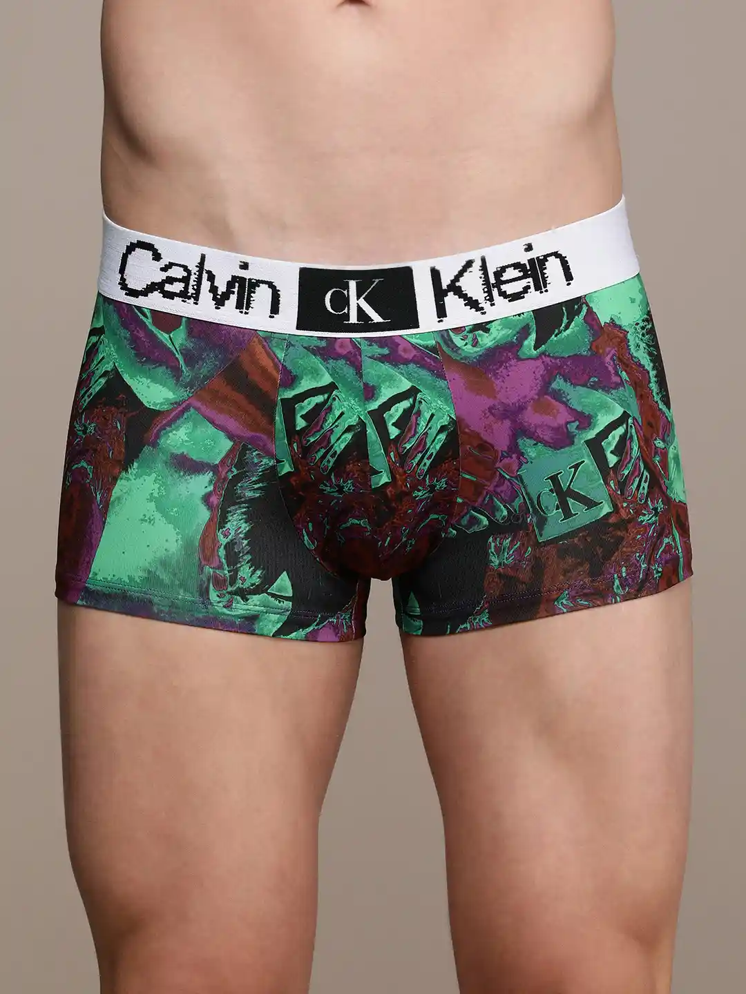 Buy Calvin Klein Underwear Men Abstract Printed Low Rise Trunk