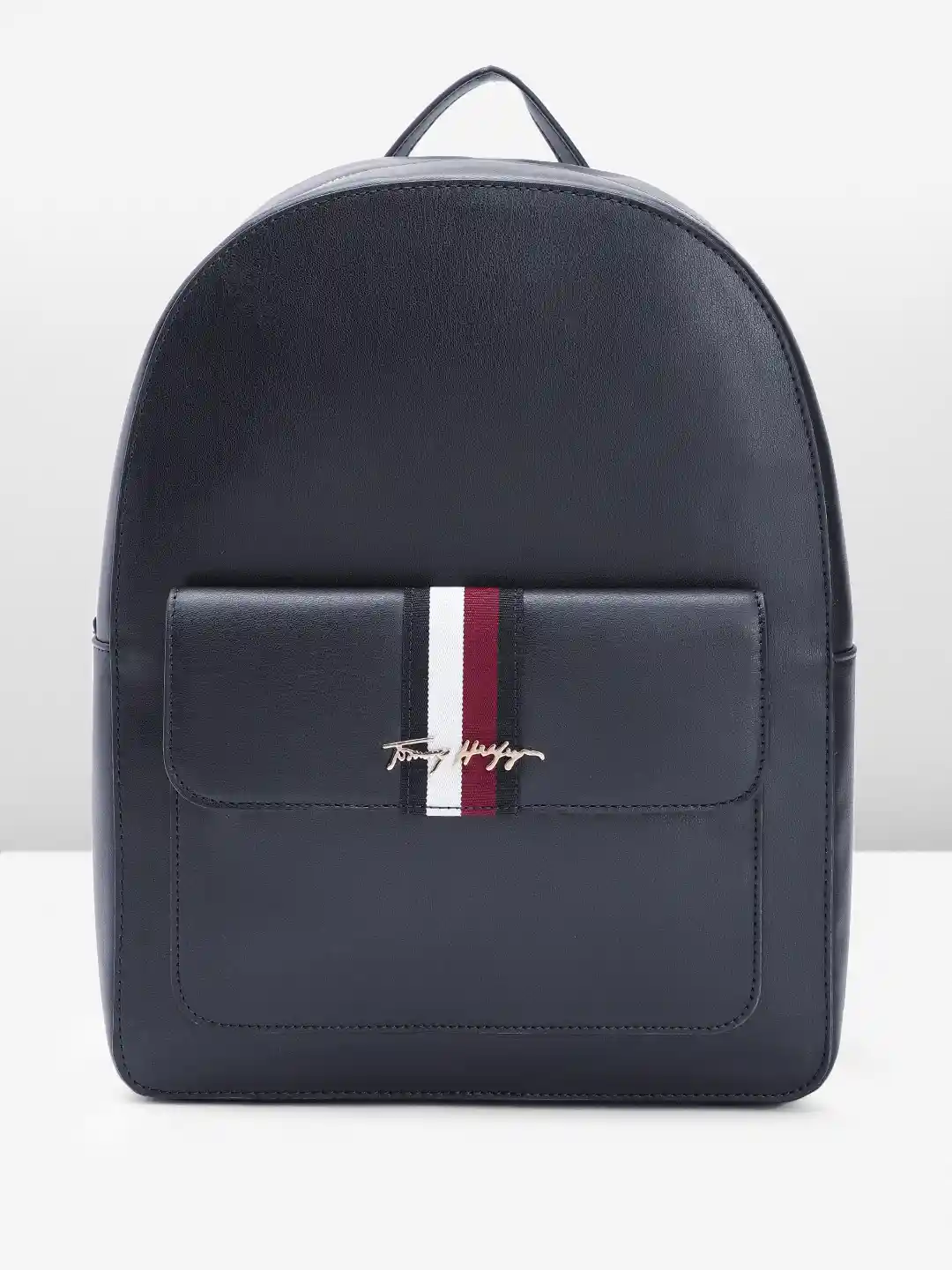 Buy Tommy Hilfiger Women Solid Small Backpack With Striped